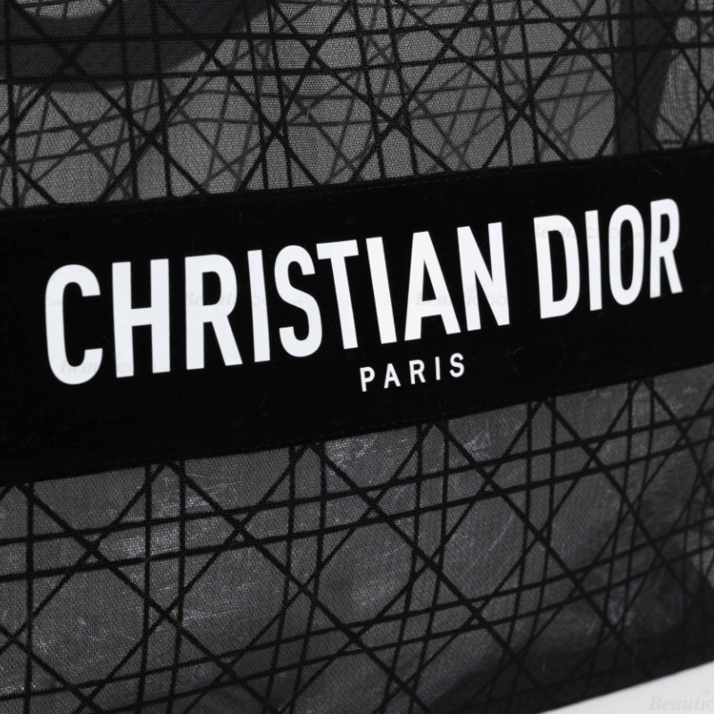 กระเป๋า Christian Dior Black Woven Mesh Cosmetic Bag